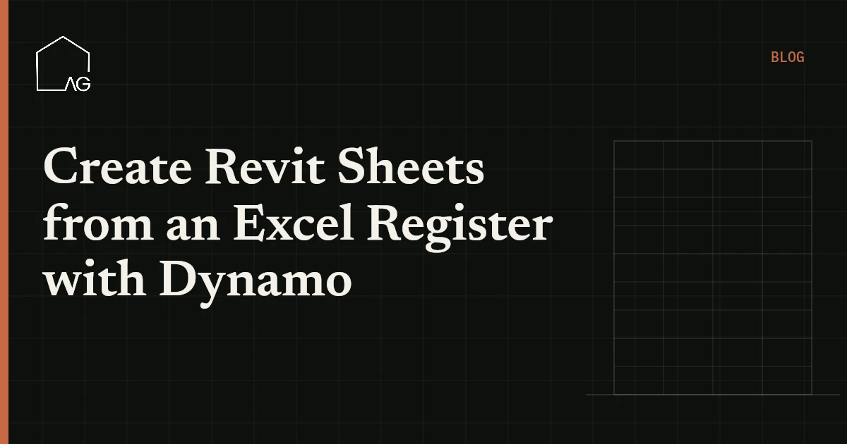 Create Revit Sheets from an Excel Register with Dynamo