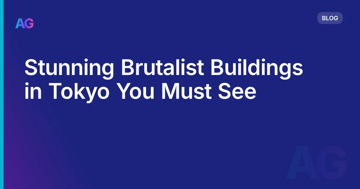 Stunning Brutalist Buildings in Tokyo You Must See