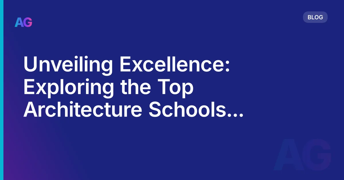 Unveiling Excellence: Exploring the Top Architecture Schools in Africa for Aspiring Architects