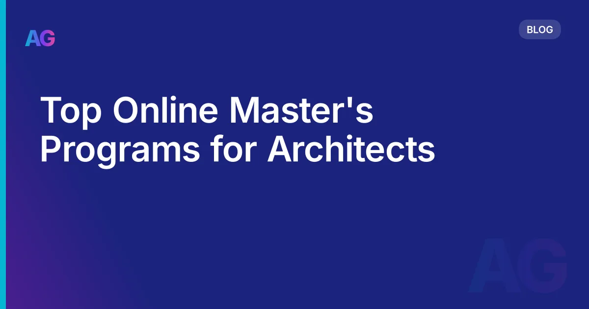Top Online Master's Programs for Architects