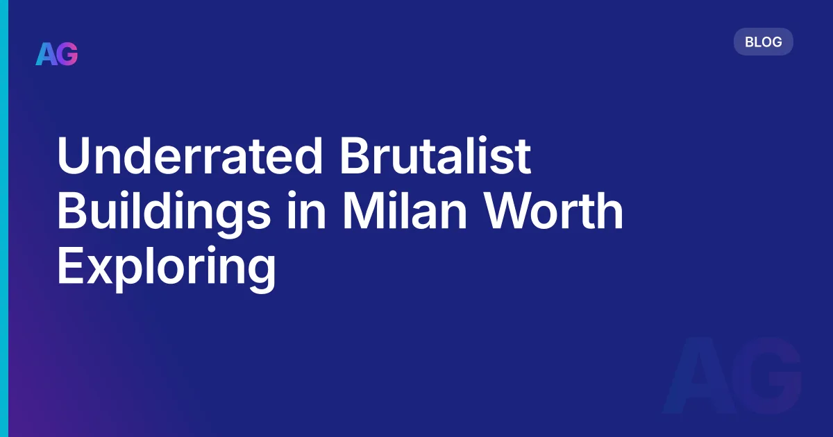 Underrated Brutalist Buildings in Milan Worth Exploring