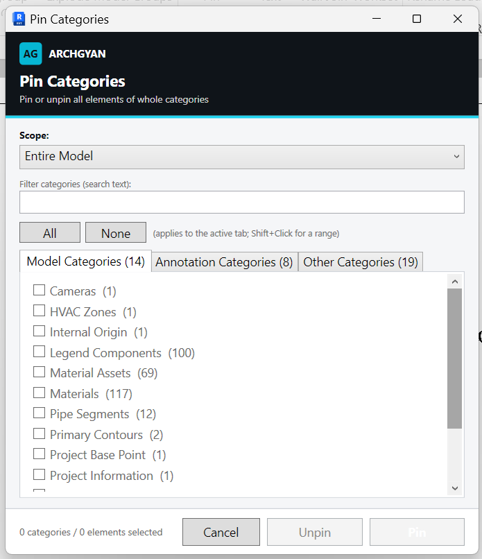 Pin Categories